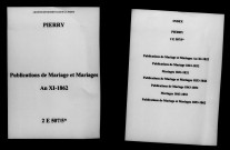 Pierry. Publications de mariage, mariages an XI-1862