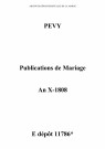Pévy. Publications de mariage an X-1808