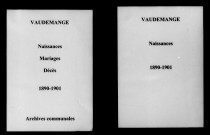 Vaudemanges. Naissances, mariages, décès 1890-1901
