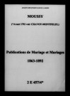 Moussy. Publications de mariage, mariages 1863-1892