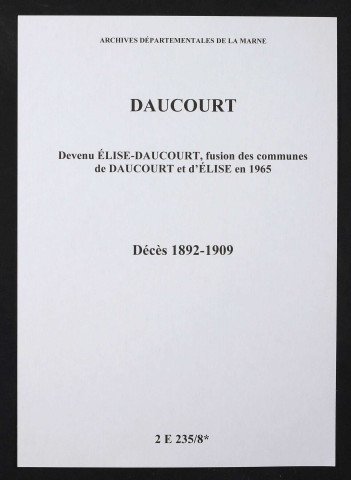 Daucourt. Décès 1892-1909