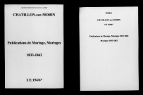 Châtillon-sur-Morin. Publications de mariage, mariages 1833-1862