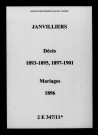Janvilliers. Décès, mariages 1893-1901