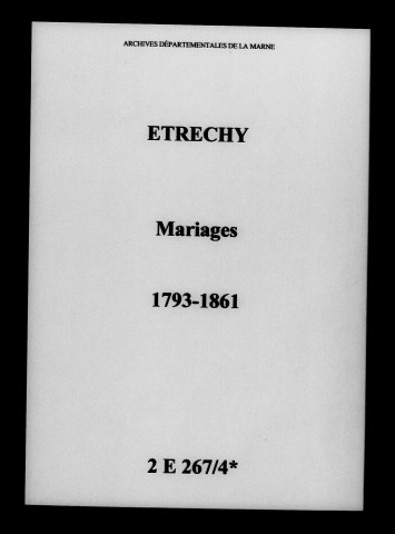 Étréchy. Mariages 1793-1861