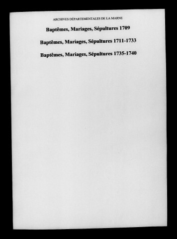 Unchair. Baptêmes, mariages, sépultures 1672-1740