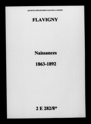 Flavigny. Naissances 1863-1892