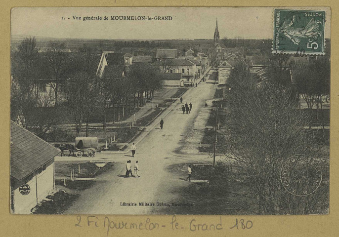 MOURMELON-LE-GRAND. 1-Vue générale de Mourmelon-le-Grand. Mourmelon Lib. Militaire Guérin (54 - Nancy imp. Réunies de Nancy). [vers 1910] 