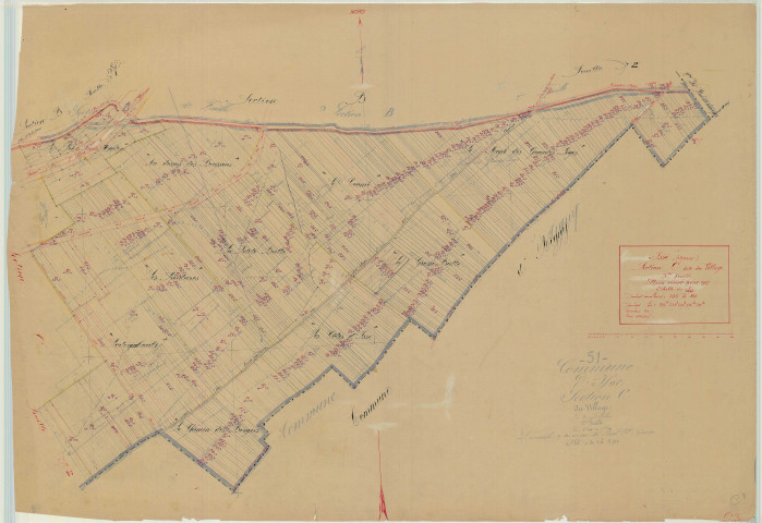 Isse (51301). Section C3 échelle 1/2500, plan mis à jour pour 1937, plan non régulier (papier)