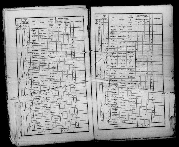 Vrigny. Dénombrement de la population 1866