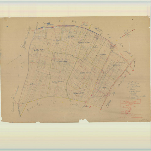 Soulières (51558). Section C1 échelle 1/1250, plan mis à jour pour 1934, plan non régulier (papier)