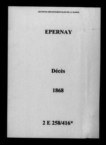 Épernay. Décès 1868