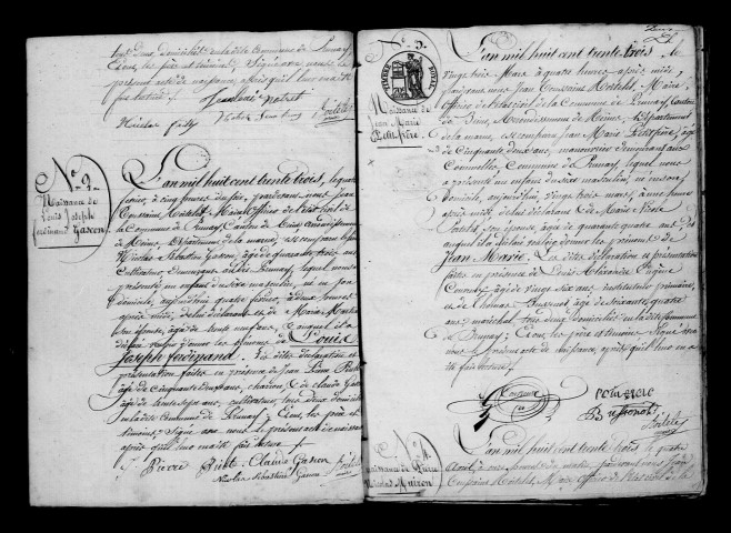 Prunay. Naissances, publications de mariage, mariages, décès 1833-1842