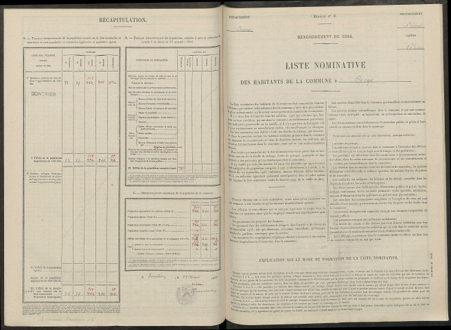 Époye. Dénombrement de la population 1946