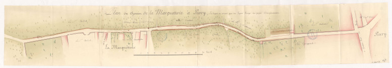 Plan du chemin de la Marquetterie à Pierry, 1778.
