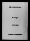 Villers-le-Sec. Mariages 1893-1902