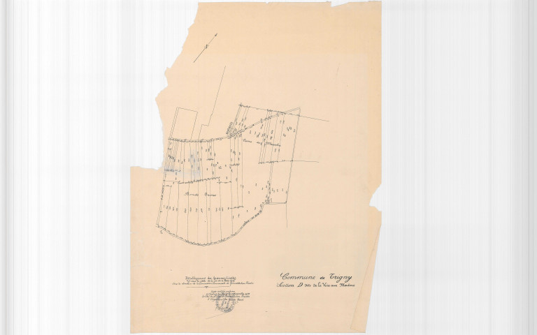 Trigny (51582). Section D échelle 1/2500, plan mis à jour pour 1932, plan non régulier (papier).