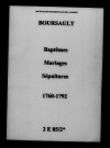 Boursault. Baptêmes, mariages, sépultures 1760-1792