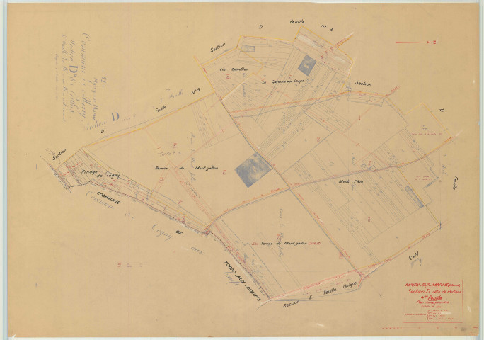 Mairy-sur-Marne (51339). Section D4 échelle 1/2500, plan mis à jour pour 1948, plan non régulier (papier)