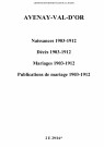 Avenay. Naissances, décès, mariages, publications de mariage 1903-1912