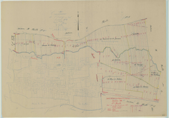Saint-Remy-sur-Bussy (51515). Section H3 échelle 1/1250, plan mis à jour pour 1957, plan non régulier (papier)