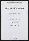 Saint-Ouen-Domprot. Naissances, mariages, décès 1912-1919 (reconstitutions)