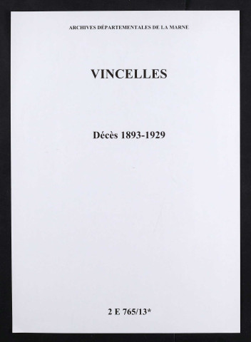 Vincelles. Décès 1893-1929