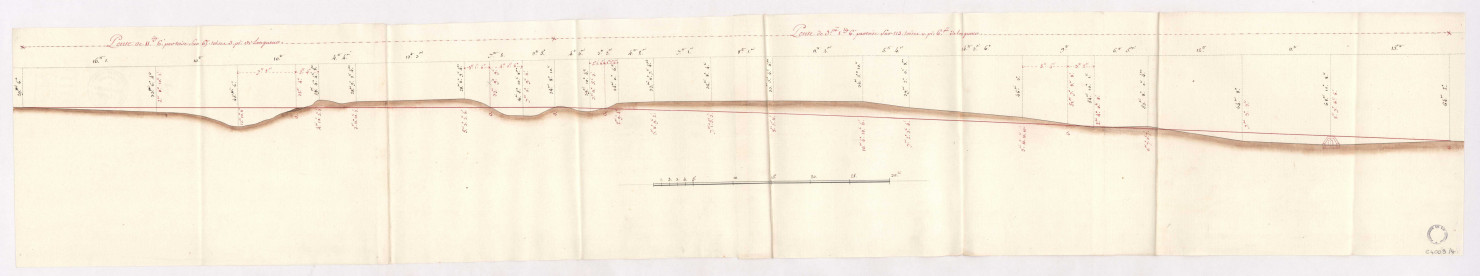 RN 51. Profil sur le nouvel alignement à la sortie de Baye vers Champaubert, 1767.