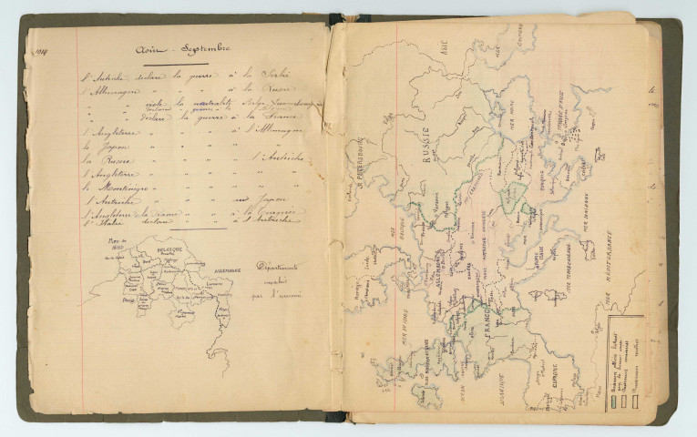 Guerre européenne de 1914. Notes personnelles par Marie-Louise Finck : journal manuscrit