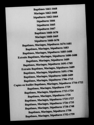 Courcemain. Baptêmes, mariages, sépultures 1571-1759