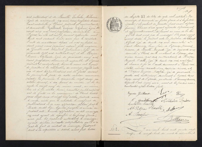 Ognes. Mariages 1893-1929