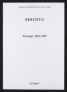 Berzieux. Mariages 1892-1909