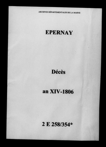 Épernay. Décès an XIV-1806
