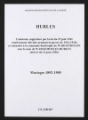Hurlus. Mariages 1892-1909
