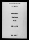Étrepy. Naissances, mariages, décès 1813-1832