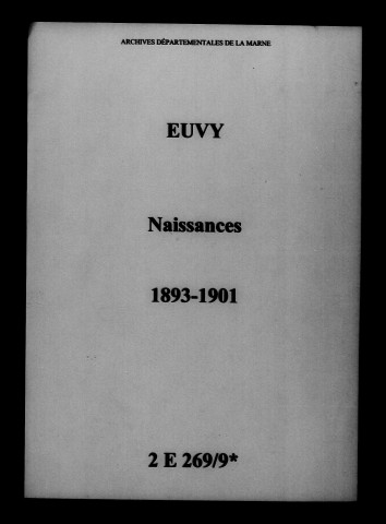 Euvy. Naissances 1893-1901