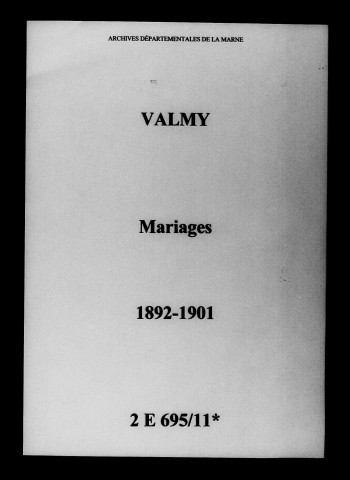 Valmy. Mariages 1892-1901