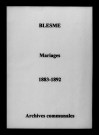 Blesme. Mariages 1883-1892