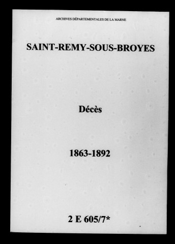 Saint-Remy-sous-Broyes. Décès 1863-1892