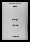 Baye. Mariages 1893-1901