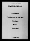 Mareuil-sur-Ay. Naissances, publications de mariage, mariages, décès 1853-1862