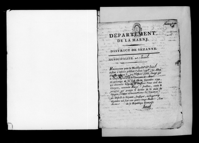 Joiselle. Naissances, publications de mariage, mariages, décès 1793-an X