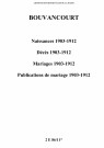 Bouvancourt. Naissances, décès, mariages, publications de mariage 1903-1912