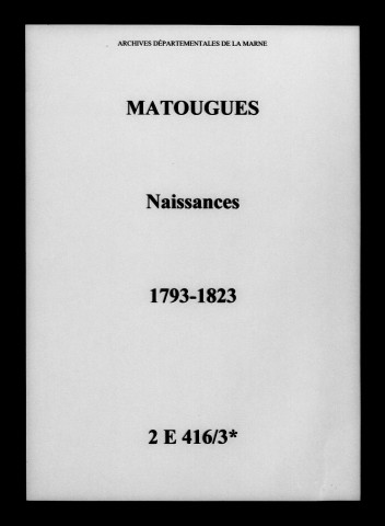 Matougues. Naissances 1793-1823