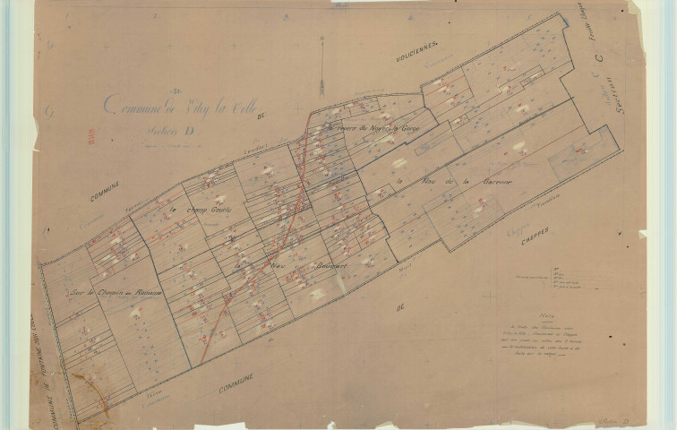 Vitry-la-Ville (51648). Section D1 échelle 1/2500, plan mis à jour pour 1931, plan non régulier (papier)