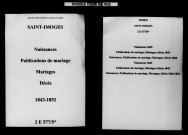 Saint-Imoges. Naissances, publications de mariage, mariages, décès 1843-1852