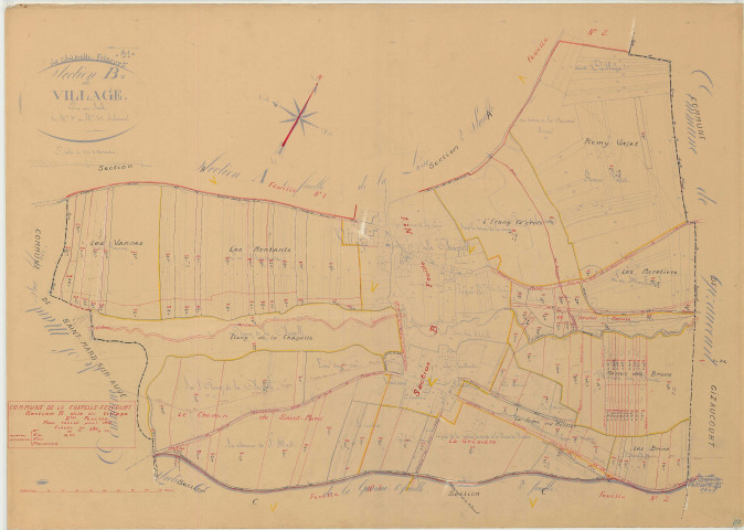 Chapelle-Felcourt (La) (51126). Section B2 échelle 1/2500, plan mis à jour pour 1936, plan non régulier (papier)