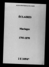 Éclaires. Mariages 1793-1870