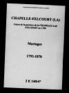 Chapelle-Felcourt (La). Mariages 1793-1870
