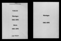 Vouzy. Mariages, décès 1861-1892