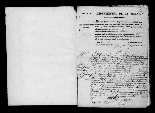 Louvois. Naissances, publications de mariage, mariages, décès 1833-1842